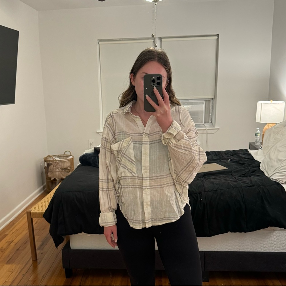 Free people button down relaxed shirt